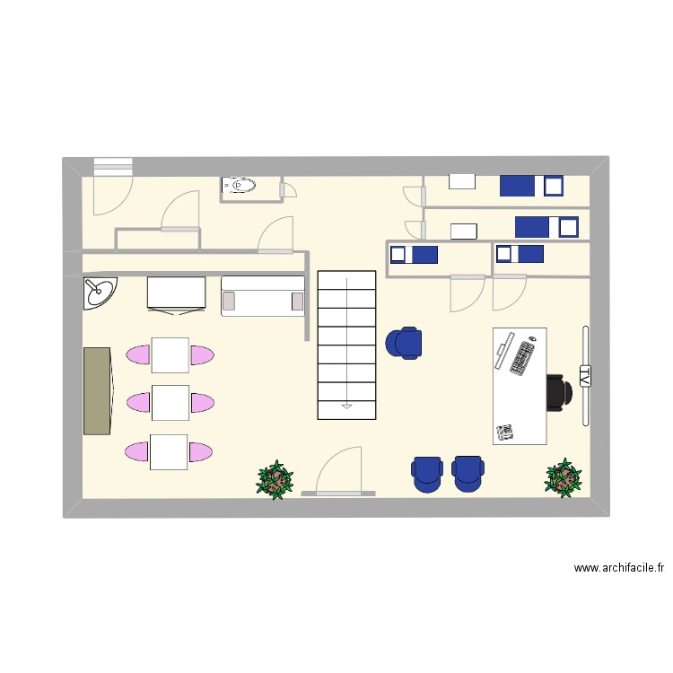 institut. Plan de 4 pièces et 32 m2