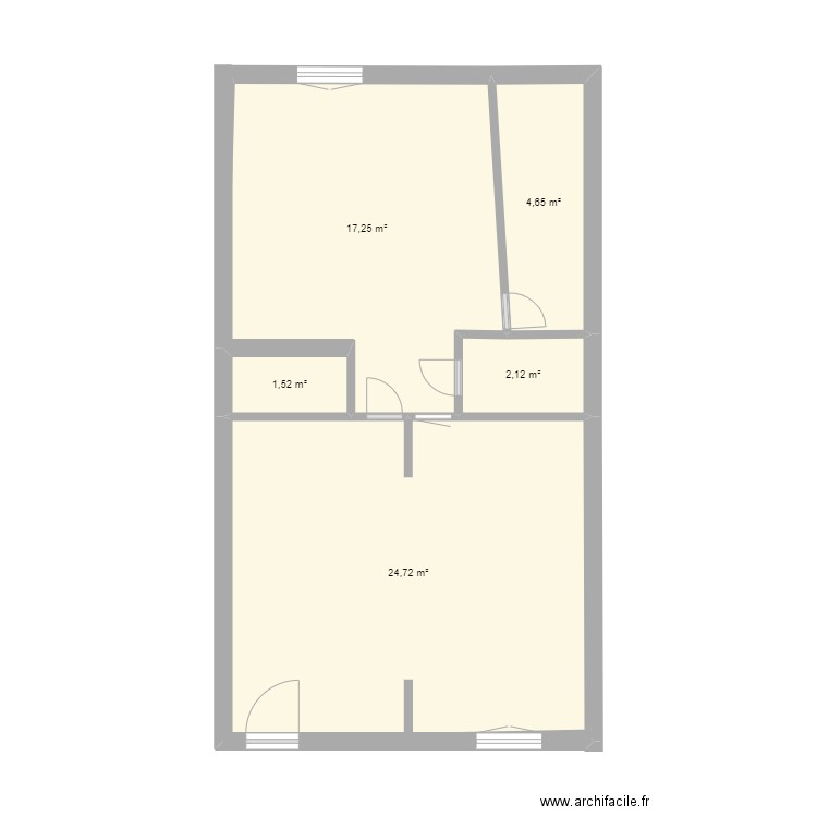 serres. Plan de 5 pièces et 50 m2