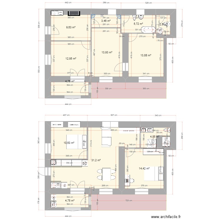 apart Oloron. Plan de 0 pièce et 0 m2