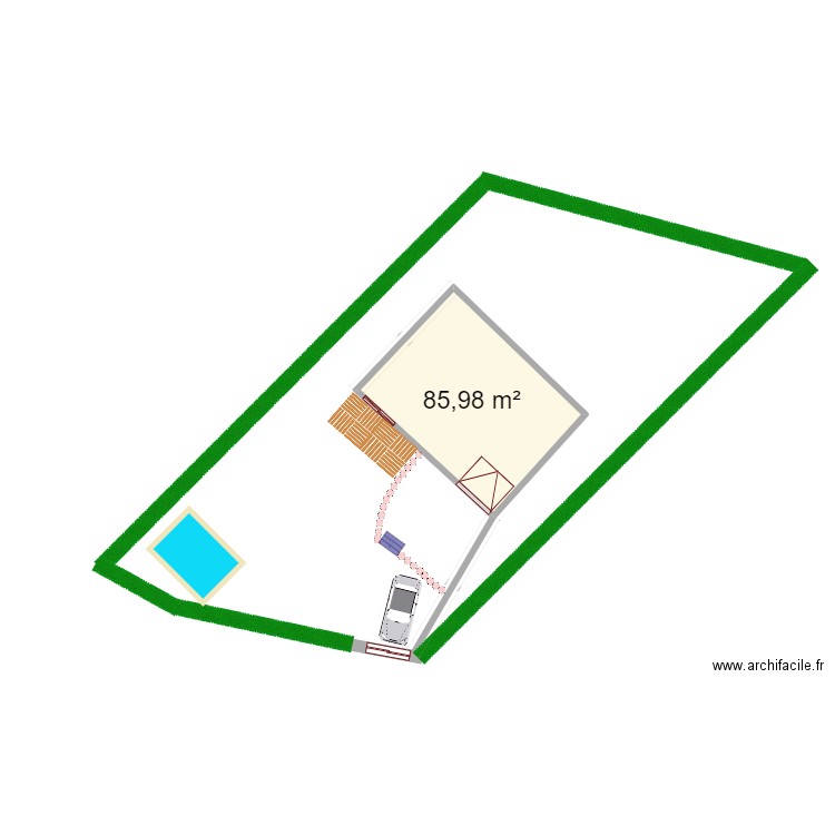 JARDIN YERRES. Plan de 1 pièce et 86 m2