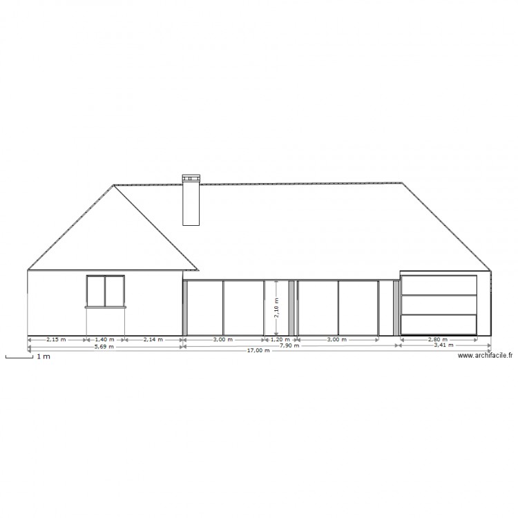 Façade  Sud. Plan de 0 pièce et 0 m2