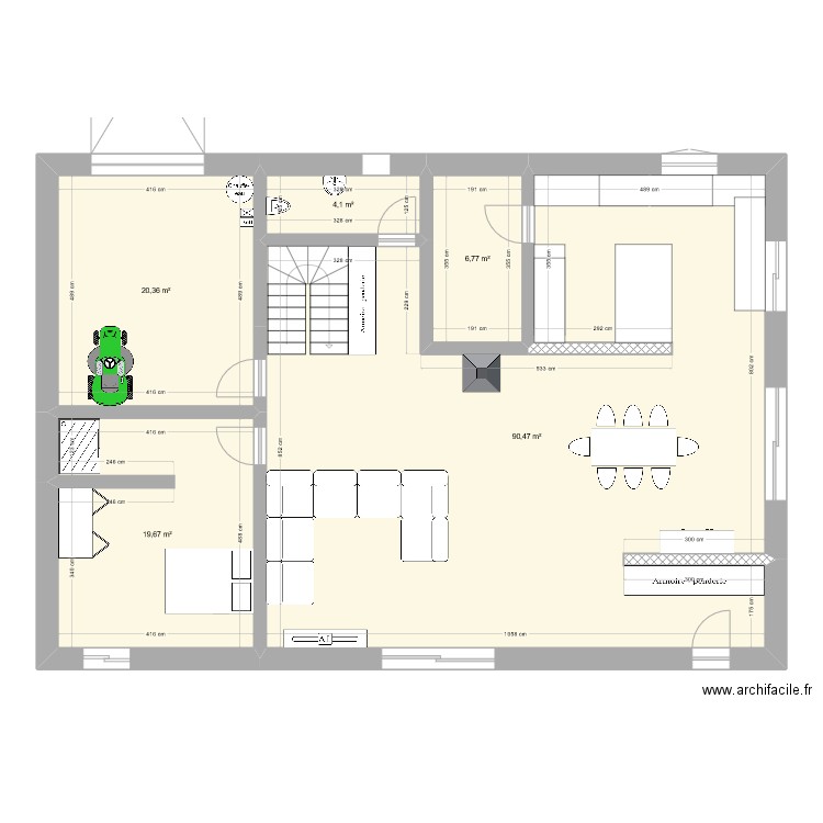 projet Grange. Plan de 5 pièces et 141 m2