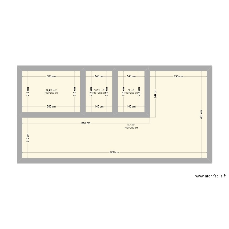 Plan de ma soeure. Plan de 4 pièces et 39 m2