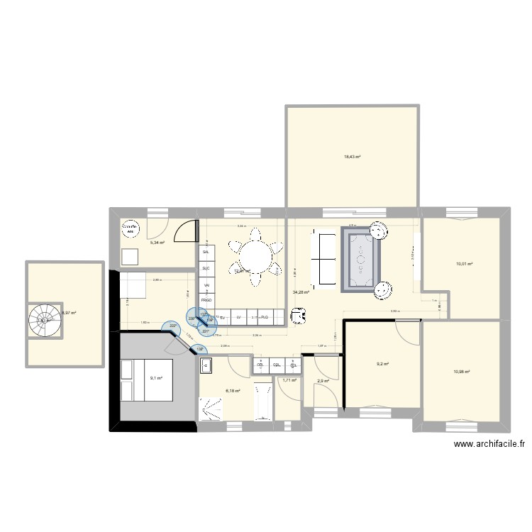 maisonGGTEST. Plan de 13 pièces et 132 m2