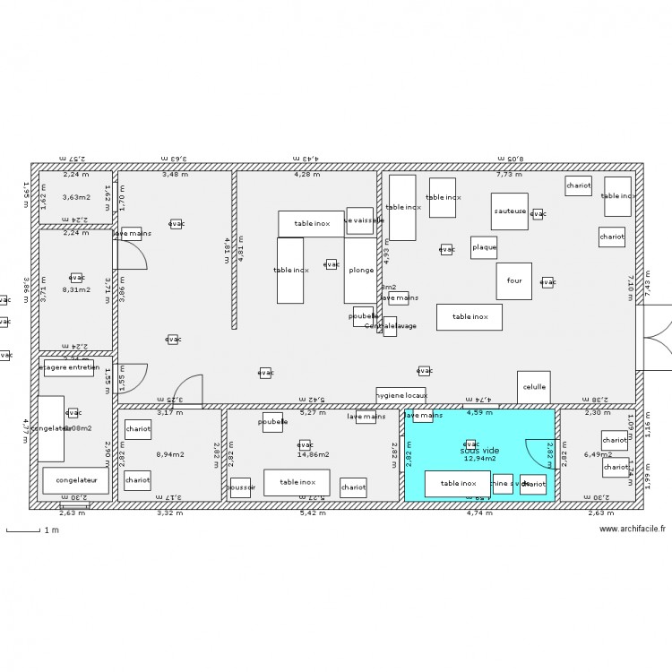 cuisine traiteur. Plan de 0 pièce et 0 m2