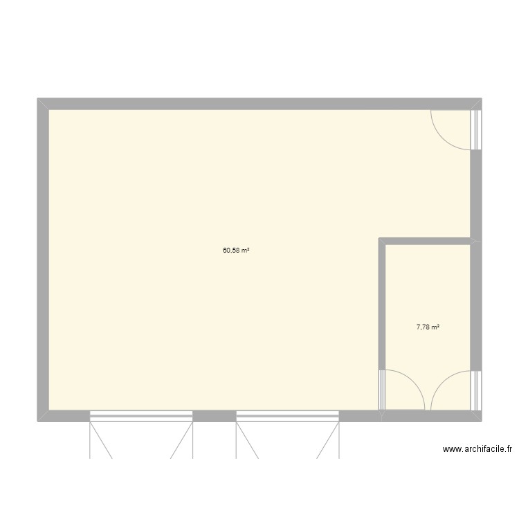 Garage. Plan de 2 pièces et 68 m2