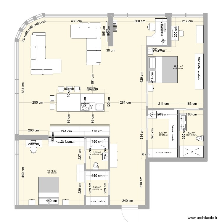 Hyde plan. Plan de 7 pièces et 138 m2