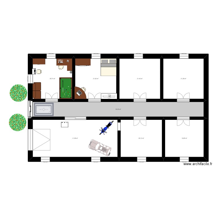 plan 1. Plan de 8 pièces et 199 m2