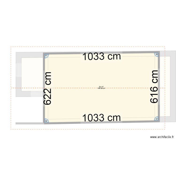 oisellerie. Plan de 2 pièces et 128 m2