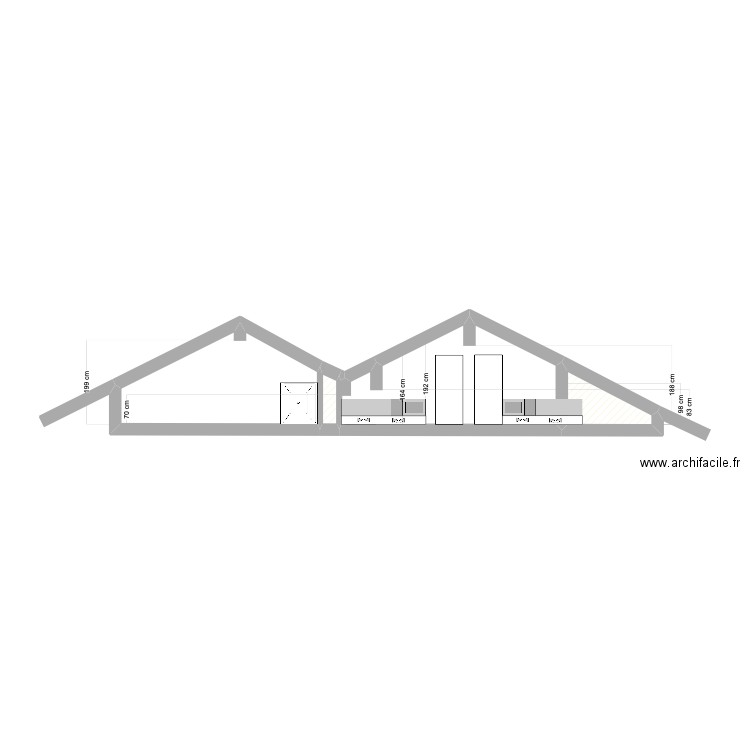 AMENAGEMENT DORTOIR OUEST. Plan de 4 pièces et 18 m2