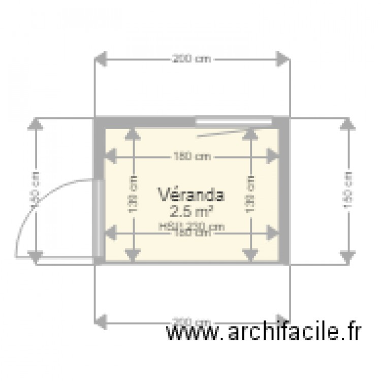 Plan véranda de maison. Plan de 0 pièce et 0 m2