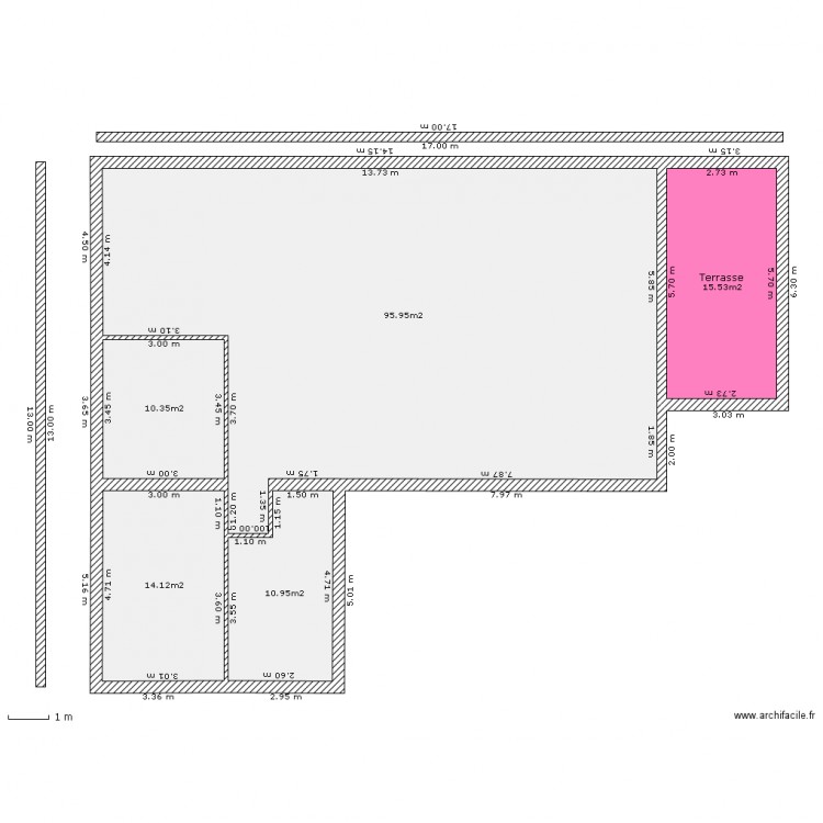 Maison avec terrasse - détail. Plan de 0 pièce et 0 m2