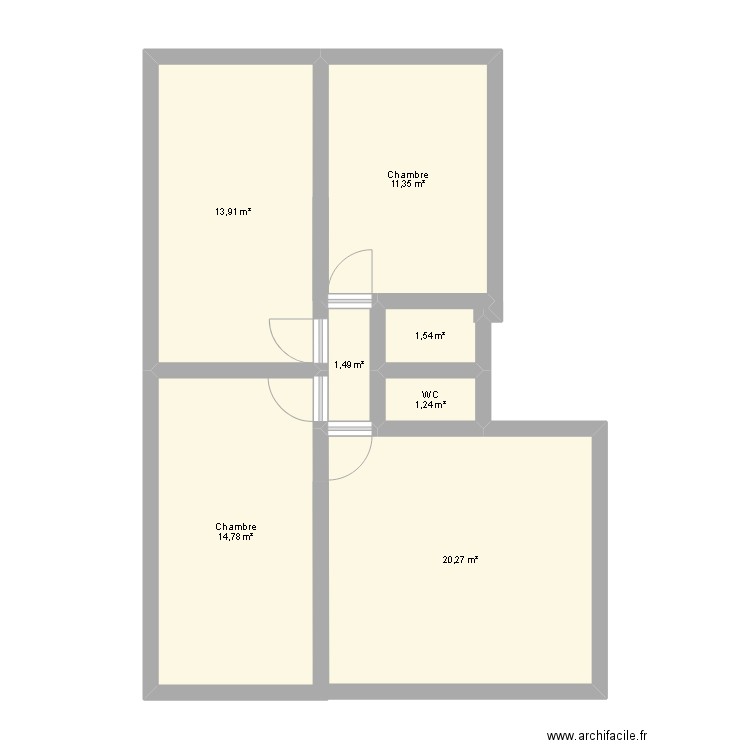 UV cormo . Plan de 7 pièces et 65 m2