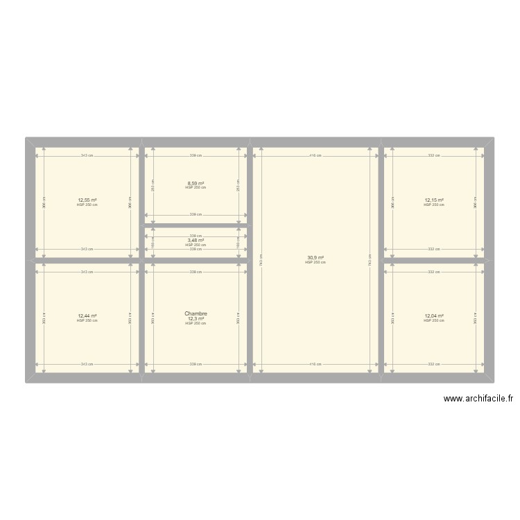 105 m2 5 ch de 12m2. Plan de 0 pièce et 0 m2