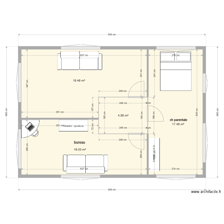 etage. Plan de 0 pièce et 0 m2