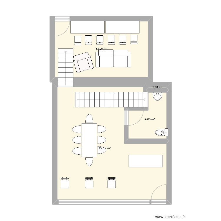 pmr. Plan de 4 pièces et 48 m2