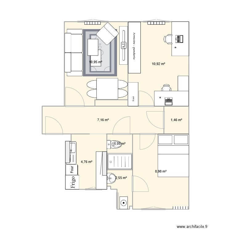 maison 2. Plan de 9 pièces et 48 m2