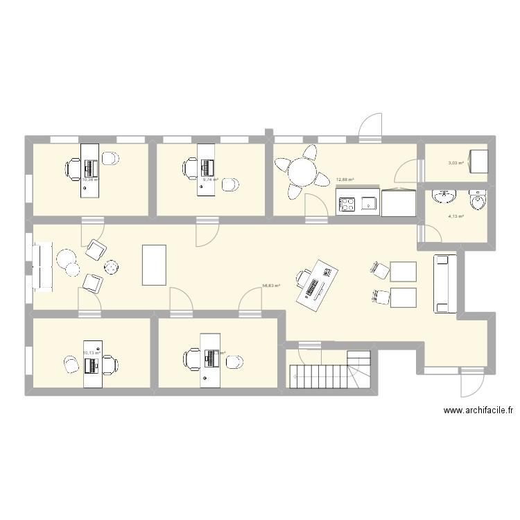 macif abbeville . Plan de 8 pièces et 117 m2