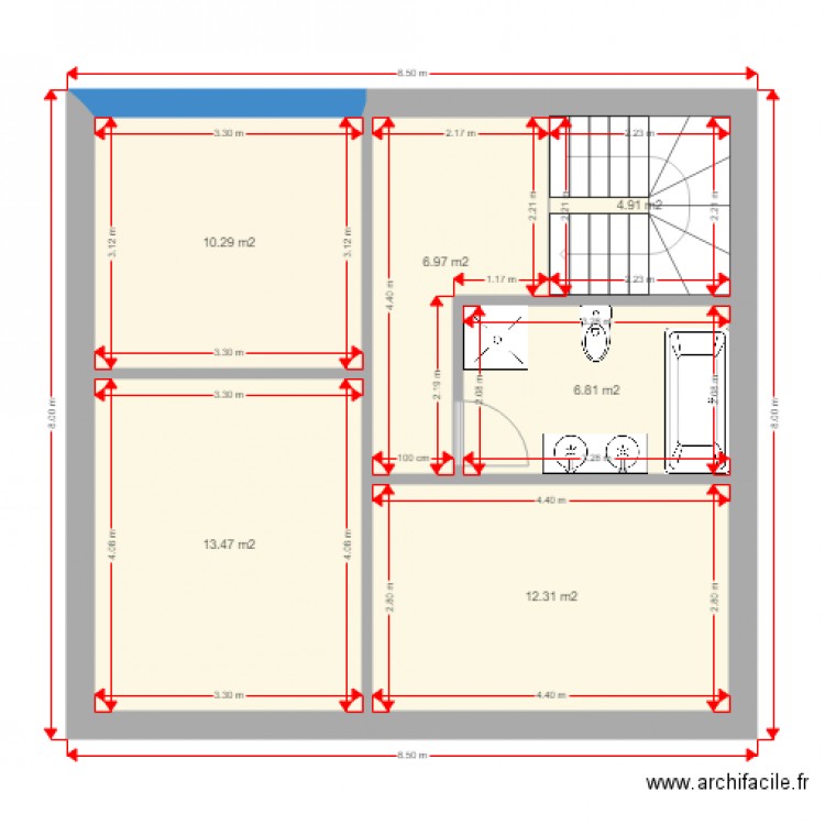 bla. Plan de 0 pièce et 0 m2