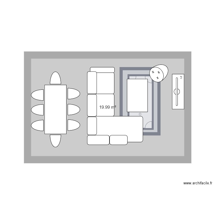 salon salle à manger - Plan 1 pièce 20 m2 dessiné par mathilde22220595