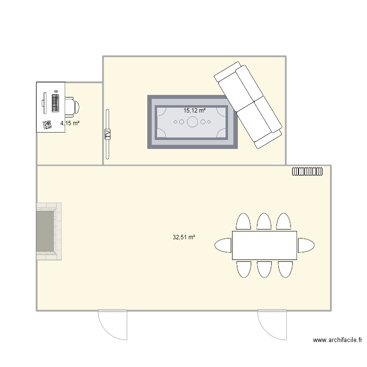 salon veranda bureau. Plan de 0 pièce et 0 m2