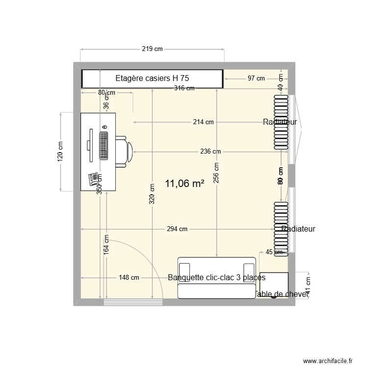 Epicéas 3. Plan de 1 pièce et 11 m2