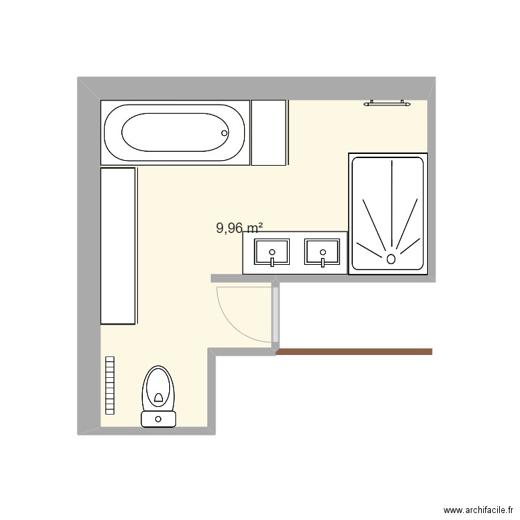 charlotte. Plan de 1 pièce et 10 m2