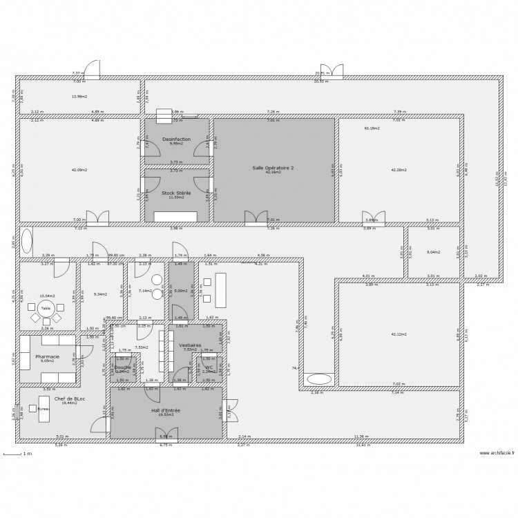 Bloc opératoire1. Plan de 0 pièce et 0 m2