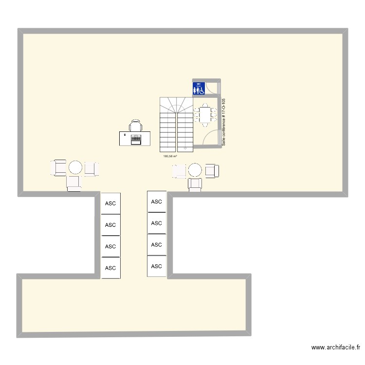 AILE OUEST 17IÈME. Plan de 1 pièce et 181 m2