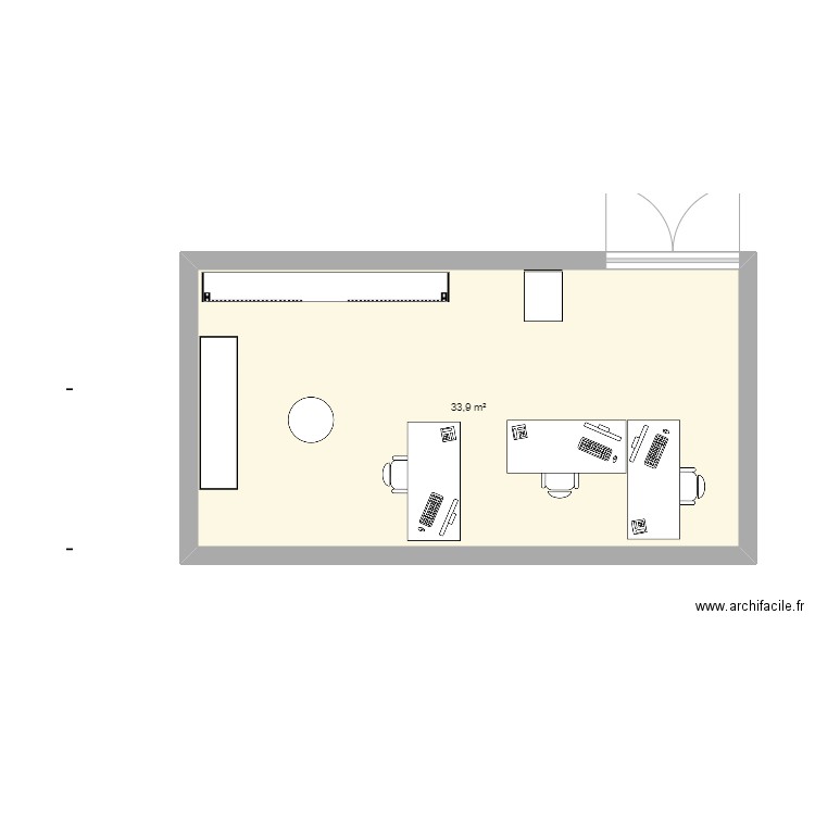 Bureau GIPHISE. Plan de 1 pièce et 34 m2