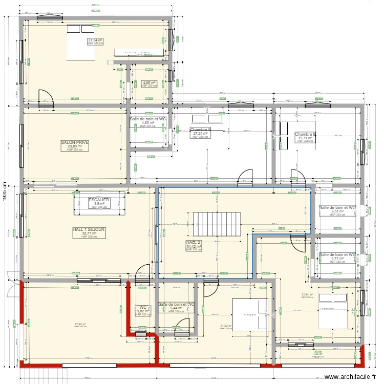 OCTOBER B A. Plan de 36 pièces et 566 m2