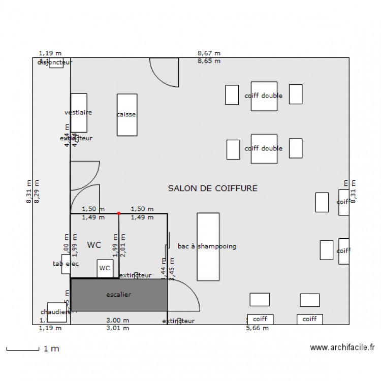 salon de coiffure . Plan de 0 pièce et 0 m2