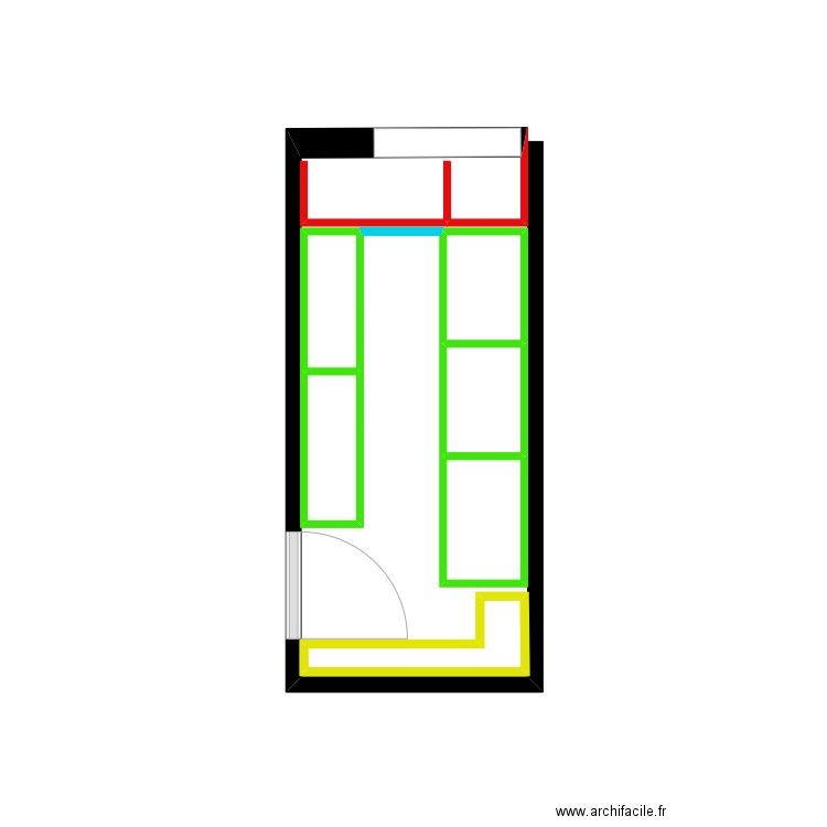 Dressing . Plan de 6 pièces et 2 m2