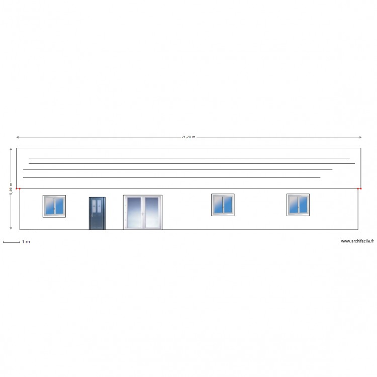 Domi FACADE OUEST. Plan de 0 pièce et 0 m2