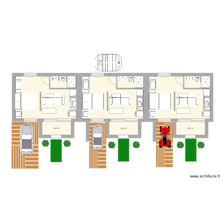 chrambe américaine. Plan de 0 pièce et 0 m2