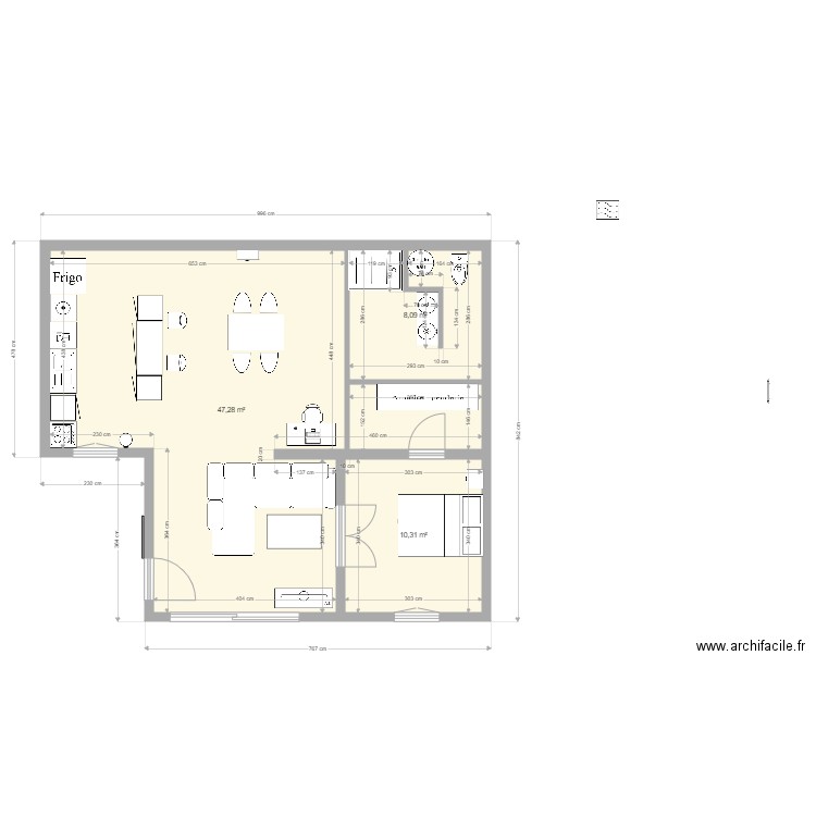 studio. Plan de 0 pièce et 0 m2