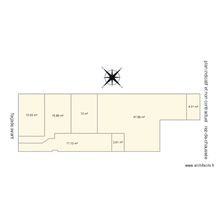 collard rez de chaussée . Plan de 7 pièces et 115 m2