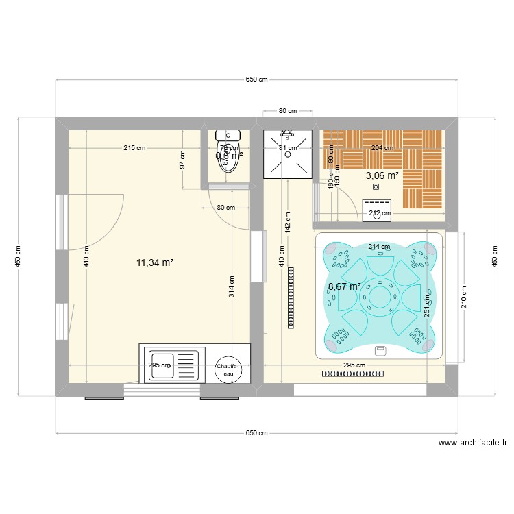 POOP HOUSE. Plan de 4 pièces et 24 m2