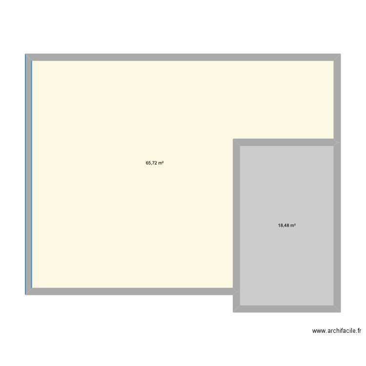 MAISON. Plan de 2 pièces et 84 m2