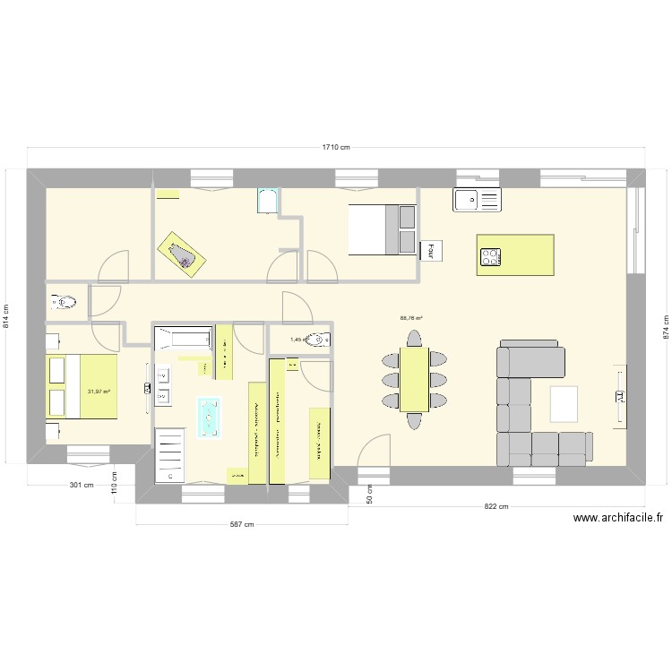 MAISON ST ML. Plan de 3 pièces et 122 m2