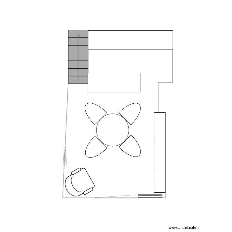 table et siege. Plan de 0 pièce et 0 m2