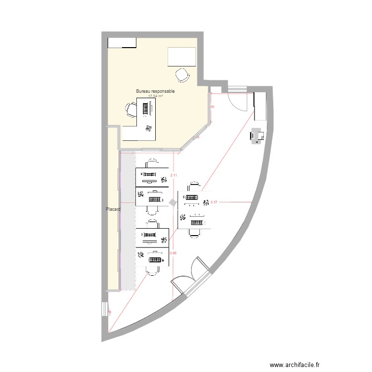 Bureau administratif V1. Plan de 0 pièce et 0 m2