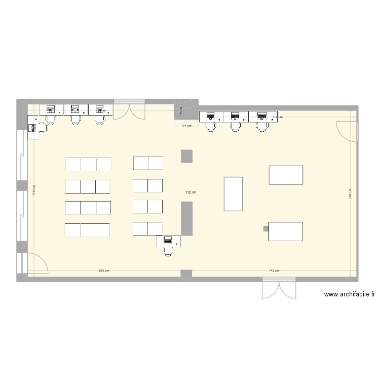 bvb. Plan de 1 pièce et 112 m2