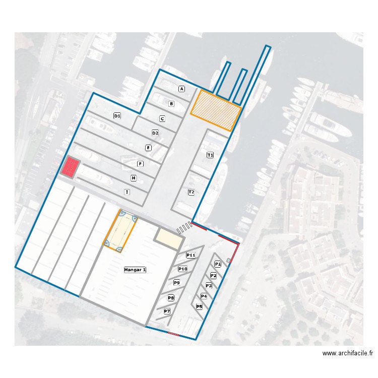 Plan Monaco Marine. Plan de 5 pièces et 11 m2