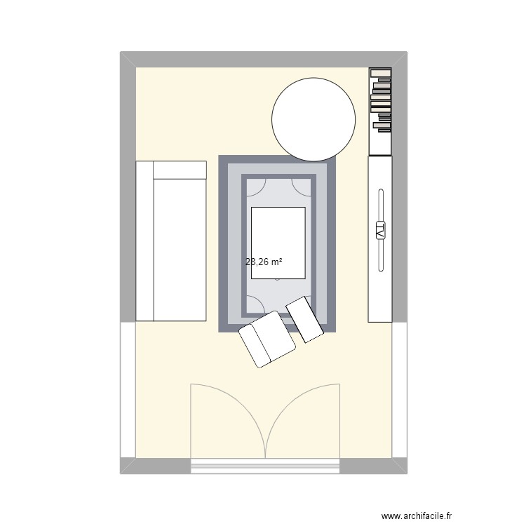 salon st bnb. Plan de 0 pièce et 0 m2