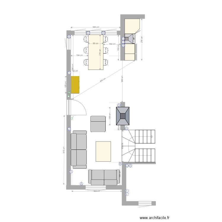 BLOC SALLE A MANGER SALON. Plan de 0 pièce et 0 m2