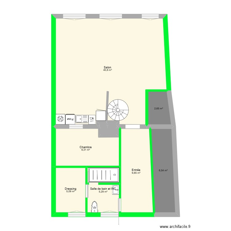 RP RDC V4. Plan de 10 pièces et 79 m2