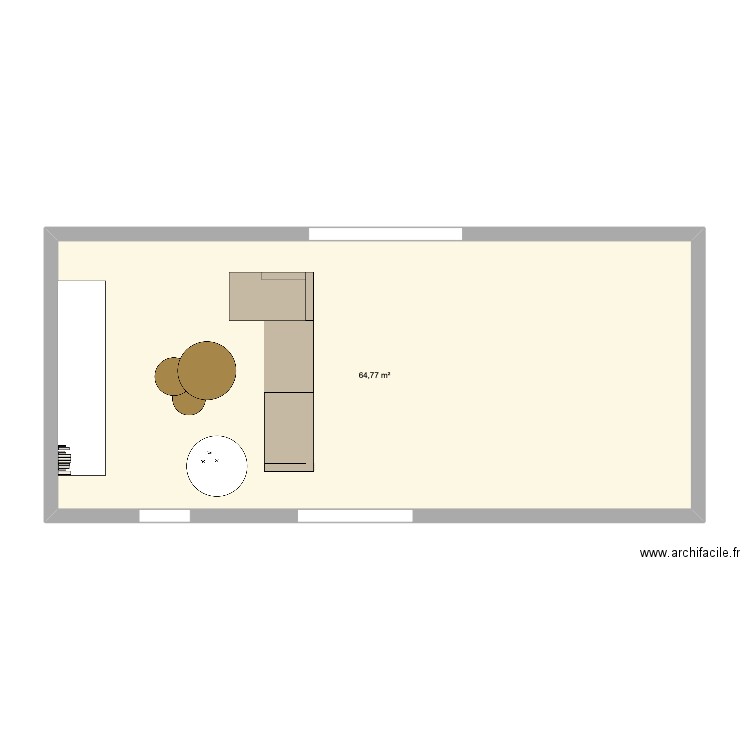 OLIVIA SALON. Plan de 1 pièce et 65 m2