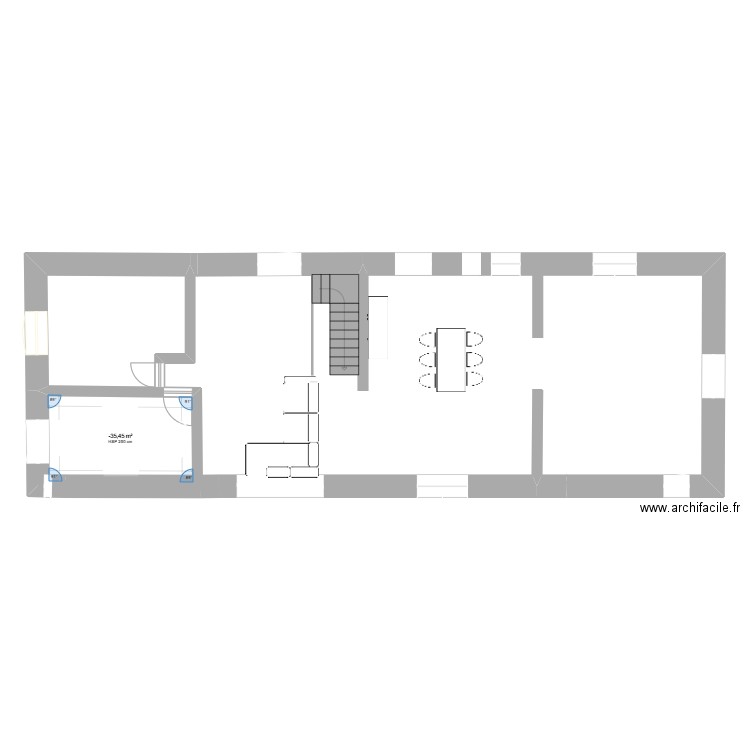 maison. Plan de 2 pièces et 19 m2