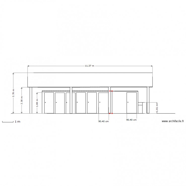 Sanitaire 2013 coté 1. Plan de 0 pièce et 0 m2